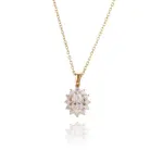 14k gold 1ct oval diamond minimal pendant necklace 1