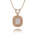 14k gold 1ct radiant cut diamond pendant necklace 1