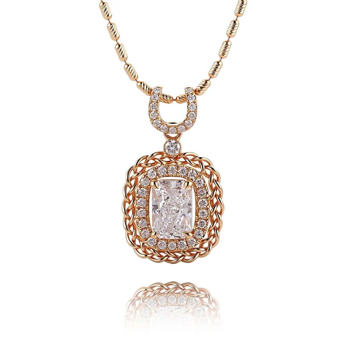 14k gold 1ct radiant cut diamond pendant necklace 1 14k gold 1ct radiant cut diamond pendant necklace 1