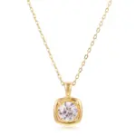 14k gold 1ct round diamond minimal pendant necklace 1
