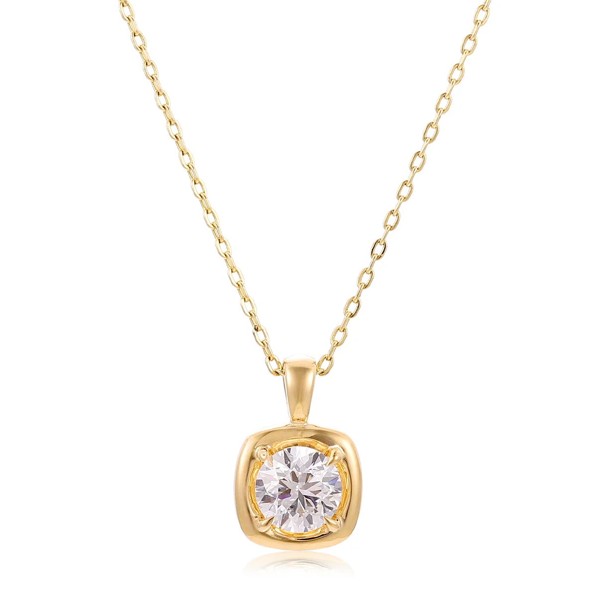 14k gold 1ct round diamond minimal pendant necklace 1 14k gold 1ct round diamond minimal pendant necklace 1