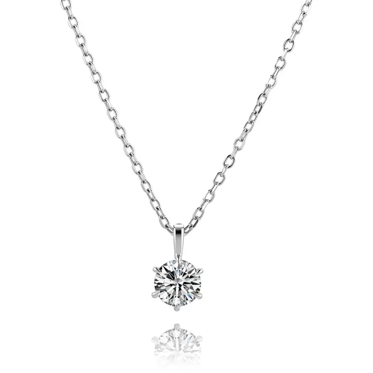 14k gold 1ct six prong diamond solitaire pendant 1