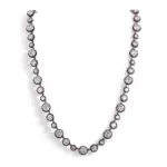 14k gold 21 7ct round lab grown diamond tennis necklace 1