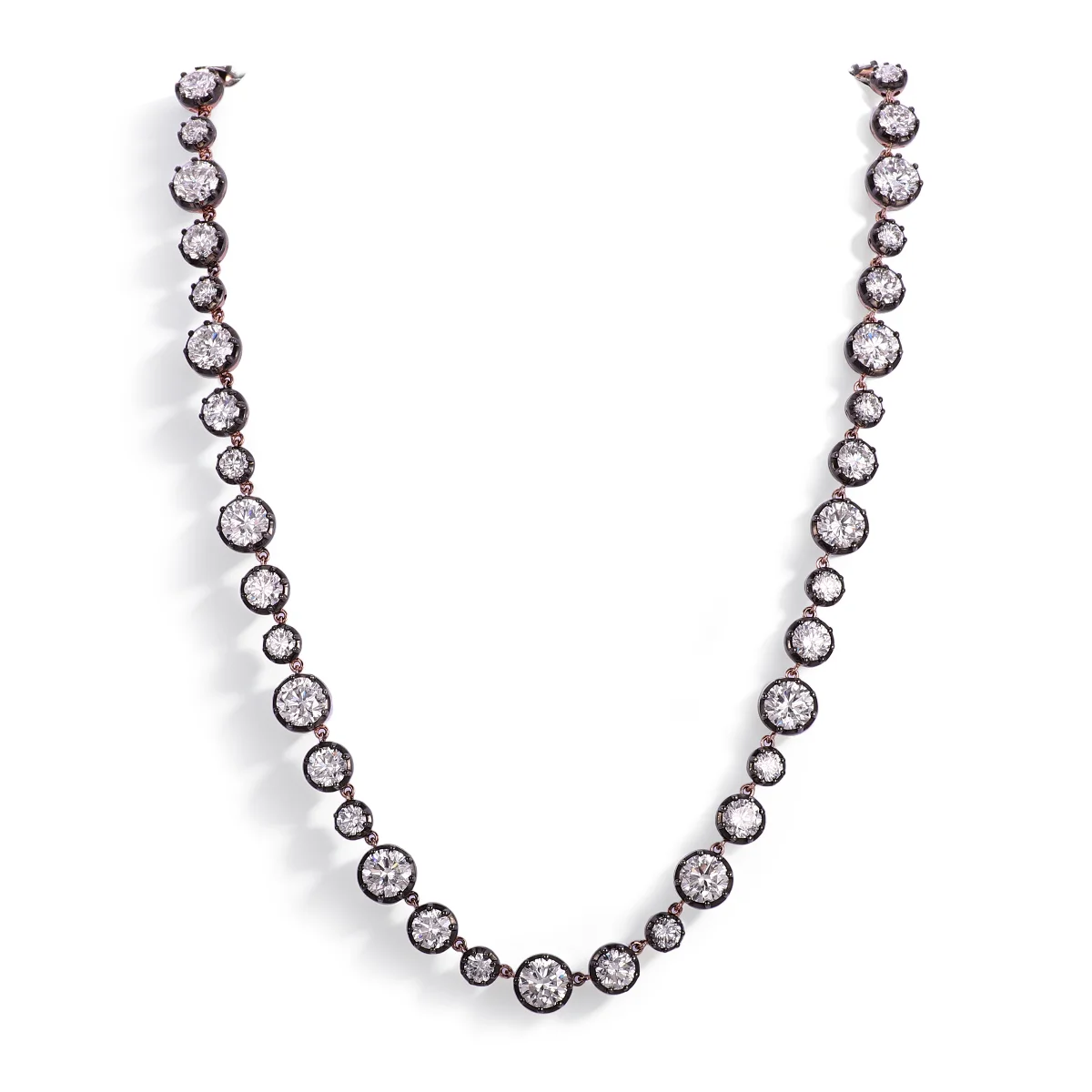 14k gold 21 7ct round lab grown diamond tennis necklace 1 14k gold 21 7ct round lab grown diamond tennis necklace 1