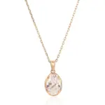 14k gold 2ct oval diamond statement pendant necklace 1