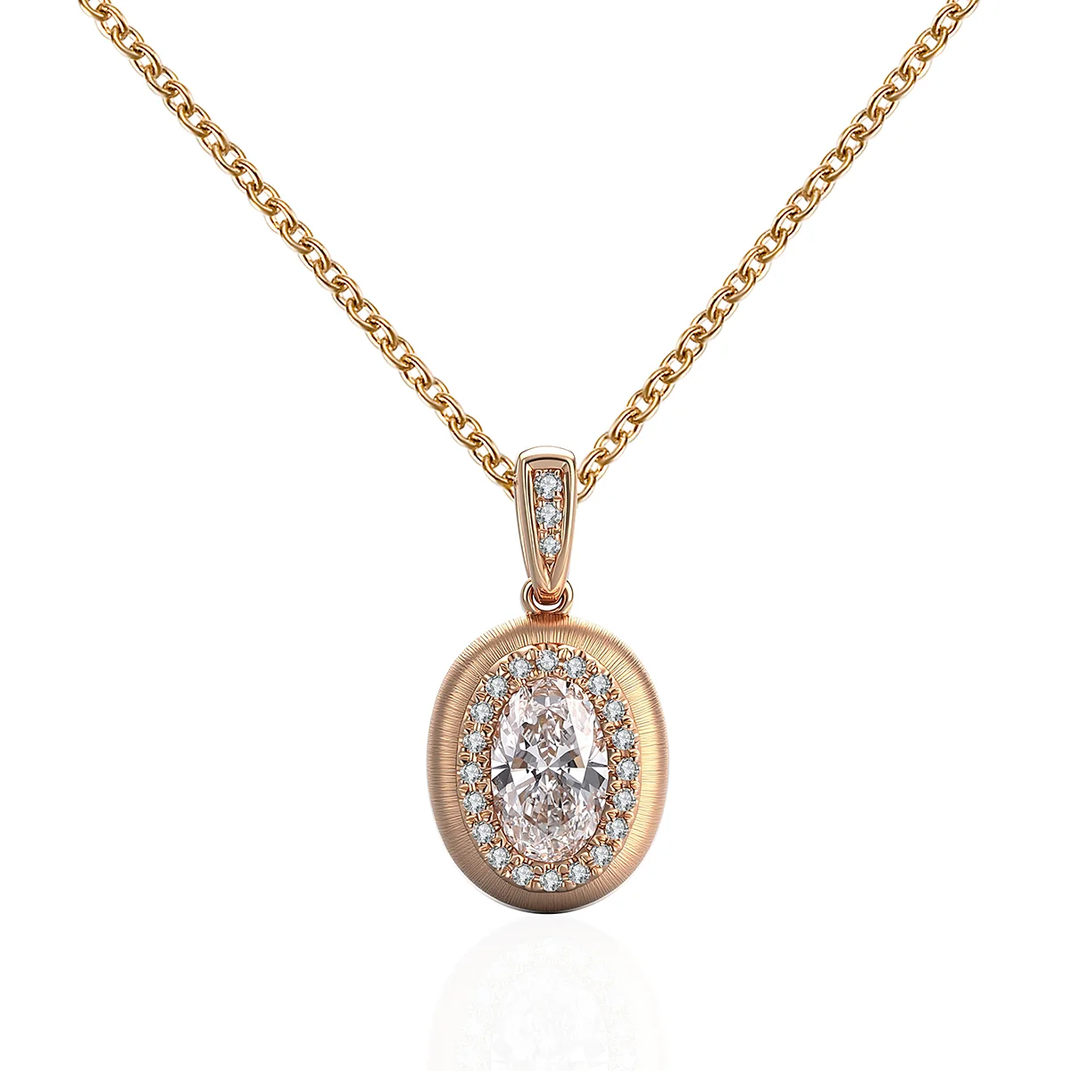 14k gold brushed finish 1 2ct oval diamond pendant necklace 1 14k gold brushed finish 1 2ct oval diamond pendant necklace 1