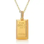 14k gold bullion bar diamond pendant necklace 1