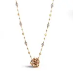 14k gold camellia diamond clip on charm necklace 1