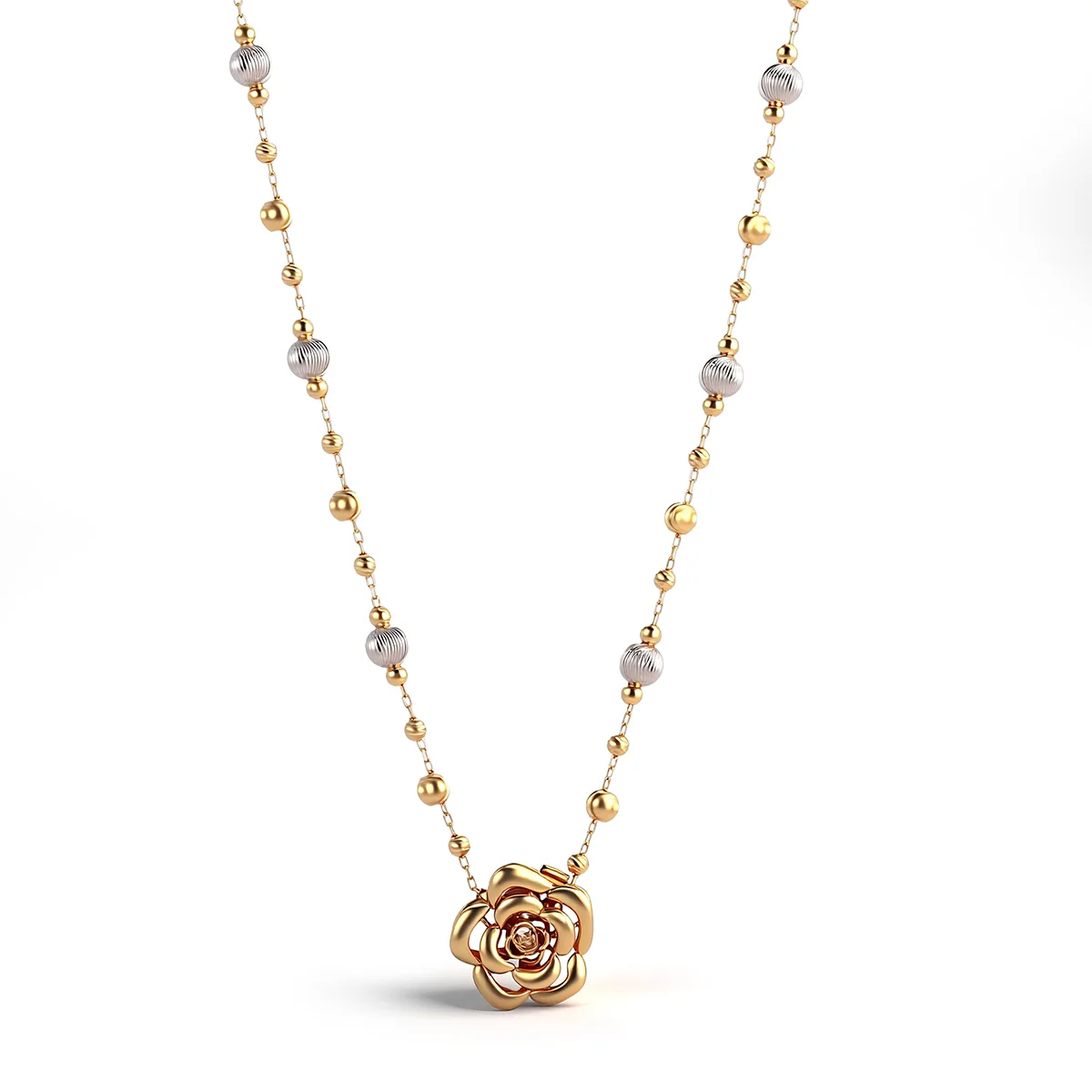 14k gold camellia diamond clip on charm necklace 1 14k gold camellia diamond clip on charm necklace 1