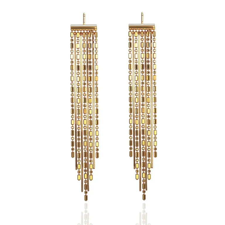 Pendientes colgantes de diamantes Cascade of Dreams de oro de 14k 1