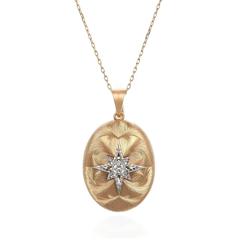 14k gold chic diamond pendant necklace 1