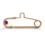 14k gold diamond brooch with ruby accents 1