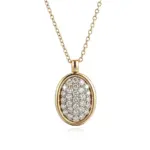 14k gold diamond cluster statement pendant necklace 1