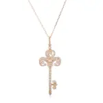 14k gold diamond key pendant necklace 1