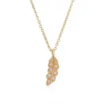 14k gold diamond leaf pendant necklace 1