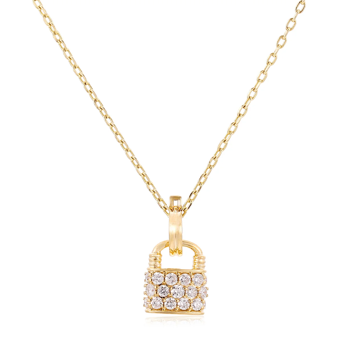 14k gold diamond padlock pendant necklace 1 14k gold diamond padlock pendant necklace 1