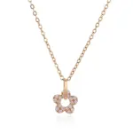 14k gold flower diamond pendant necklace 1