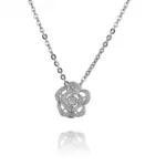 14k gold full pav camellia diamond pendant necklace 1
