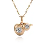14k gold gourd diamond pendant necklace 1
