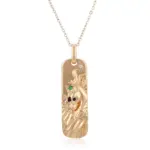 14k gold horse motif diamond pendant necklace with emerald accents 1