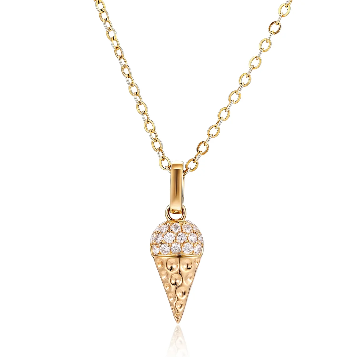 14k gold ice cream diamond pendant necklace 1 14k gold ice cream diamond pendant necklace 1