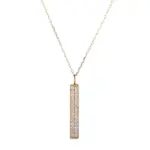 14k gold lucky fortune stick diamond pendant necklace 1