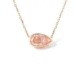 14k gold pear pink lab grown diamond pendant necklace 1