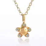 14k gold petite blossom diamond pendant necklace 1