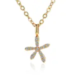 14k gold petite round diamond pendant necklace 1