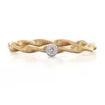 14k gold petite twist solitaire diamond ring 1