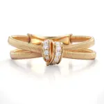 14k gold rope knot diamond split shank ring 1