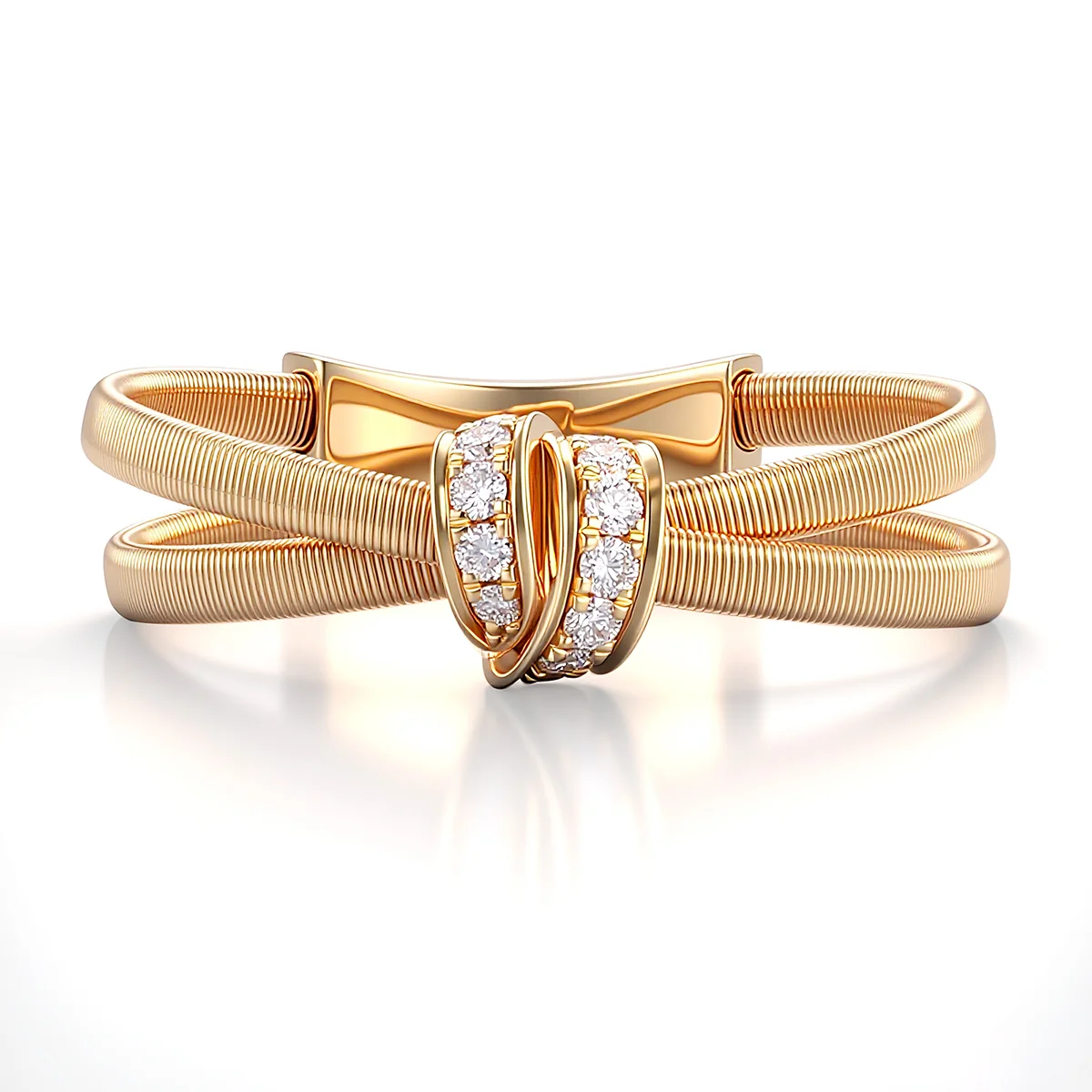 14k gold rope knot diamond split shank ring 1 14k gold rope knot diamond split shank ring 1