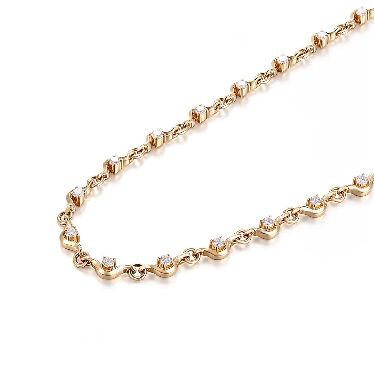 14k gold round lab grown diamond tennis necklace 1 14k gold round lab grown diamond tennis necklace 1