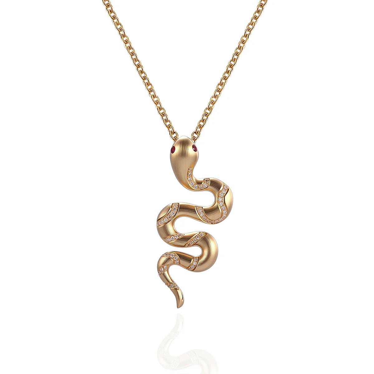 14k gold serpent diamond pendant necklace 1 14k gold serpent diamond pendant necklace 1