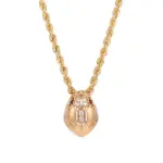 14k gold serpent head diamond pendant necklace 1