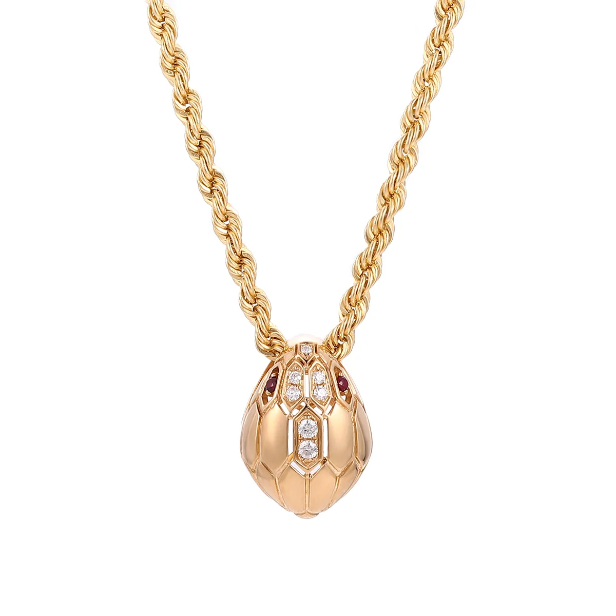 14k gold serpent head diamond pendant necklace 1 14k gold serpent head diamond pendant necklace 1
