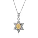 14k gold star diamond pendant necklace 1