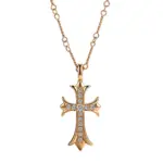 14k gold statement diamond cross necklace 1