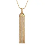 14k gold tassel diamond pendant necklace 1