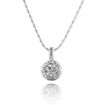 14k gold timeless 1ct round diamond pendant necklace 1