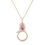 14k gold trapezoid purple lab grown diamond pendant necklace 1
