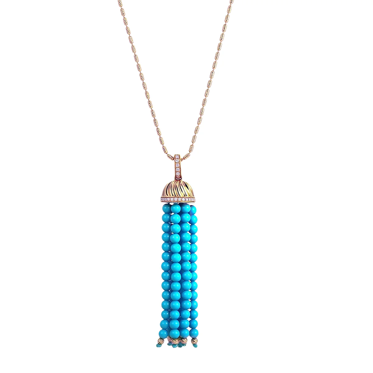 14k gold turquoise accent diamond tassel pendant necklace 1 14k gold turquoise accent diamond tassel pendant necklace 1