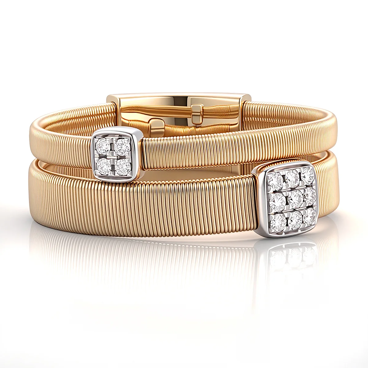 14k gold twin flat set diamond split shank ring 1 14k gold twin flat set diamond split shank ring 1