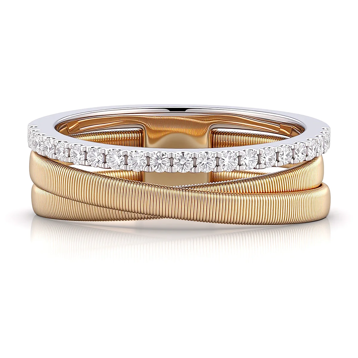 14k gold wirework diamond split shank ring 1 14k gold wirework diamond split shank ring 1