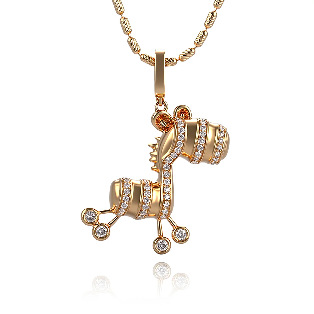 14k gold zebra diamond pendant necklace 1 14k gold zebra diamond pendant necklace 1