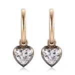 18k black gold heart lab grown diamond drop earrings 1