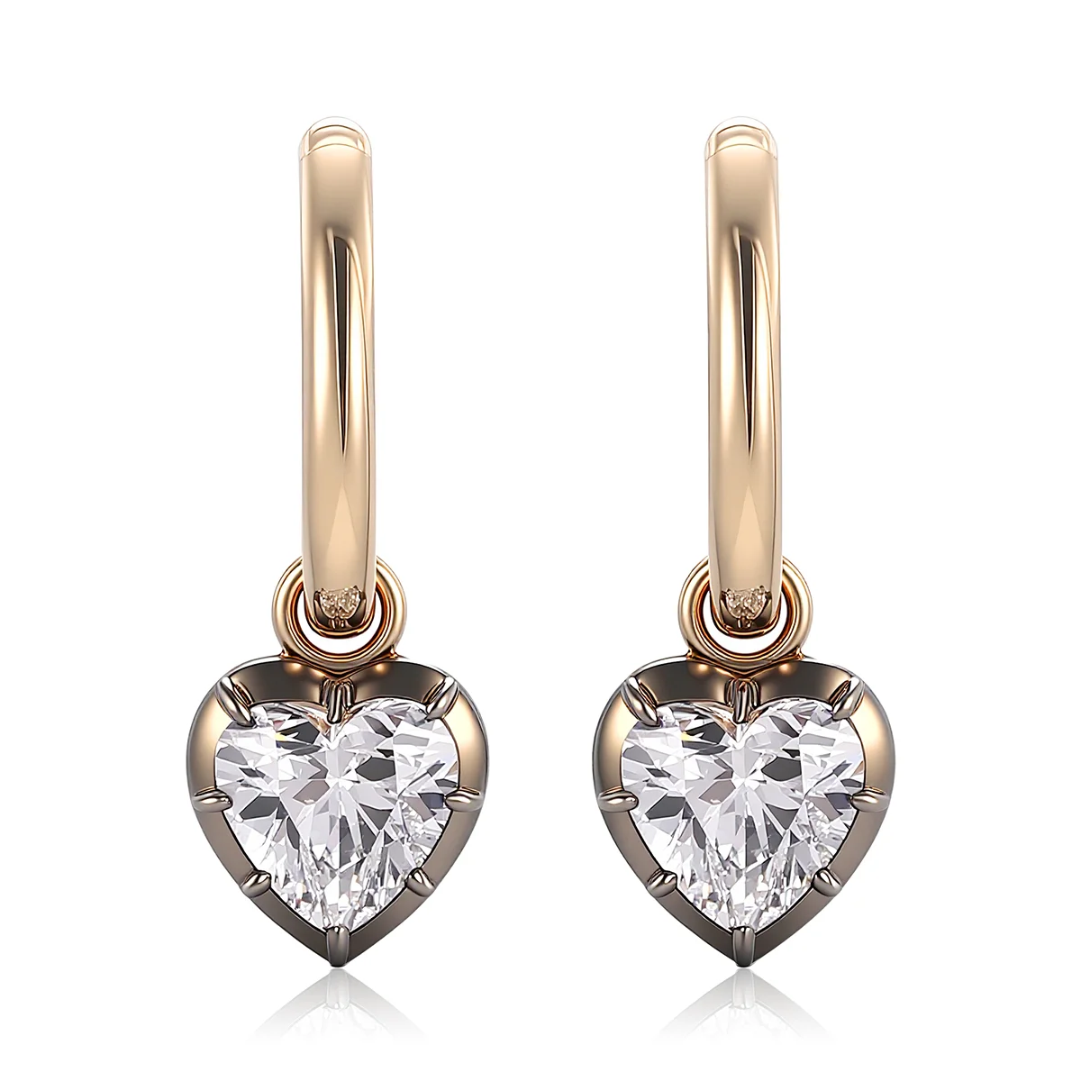 18k black gold heart lab grown diamond drop earrings 1 18k black gold heart lab grown diamond drop earrings 1
