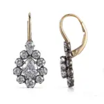 18k black gold pear lab grown diamond drop earrings 1