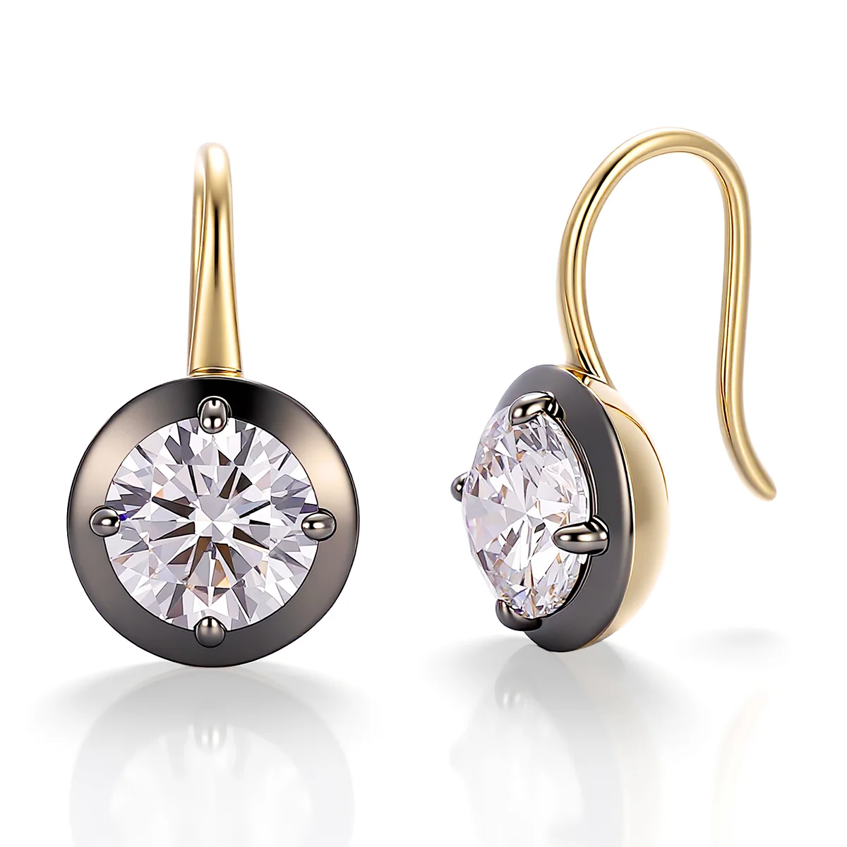 18k black gold round lab grown diamond drop earrings 1 18k black gold round lab grown diamond drop earrings 1
