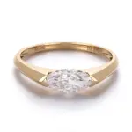 18k gold 0 8ct marquise lab grown diamond solitaire engagement ring 1